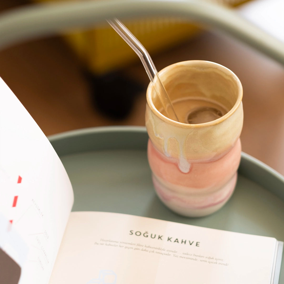 Stoneware Lungo Bardak - Müdavim Pembe