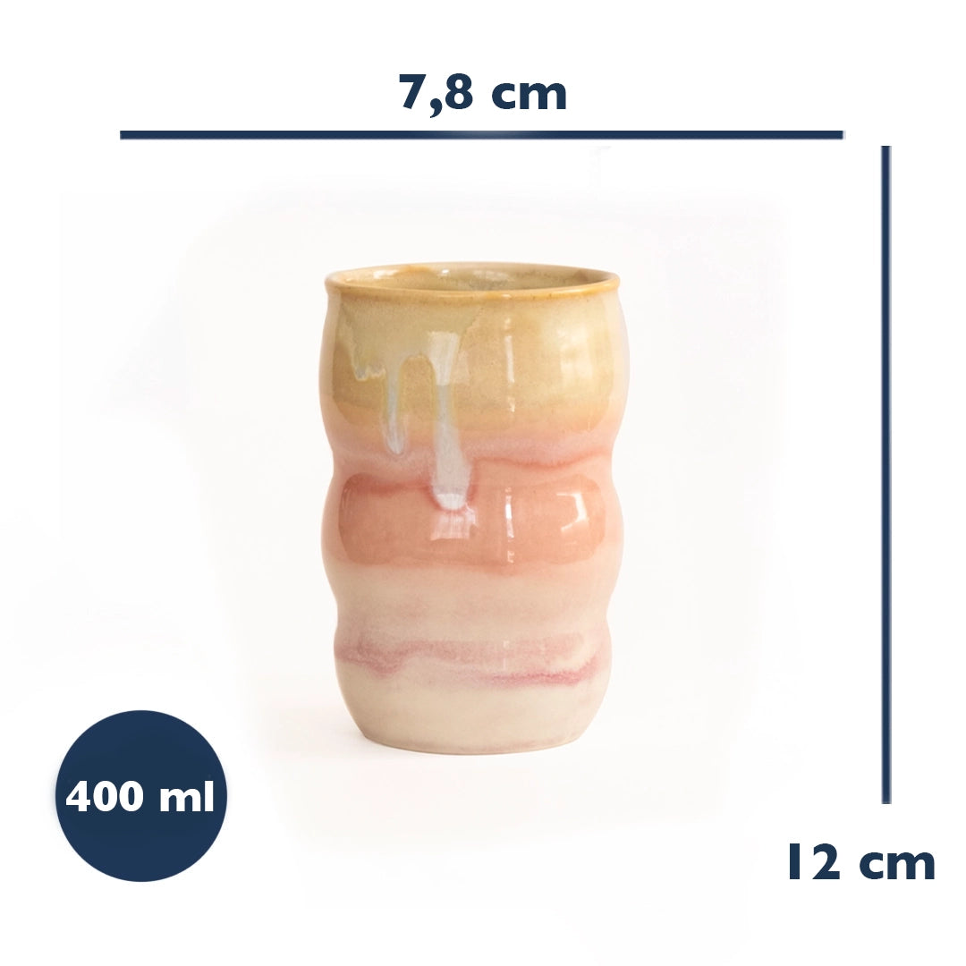 Stoneware Lungo Bardak - Müdavim Pembe