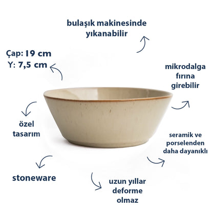 Stoneware Derin Bowl - Sakin Taş