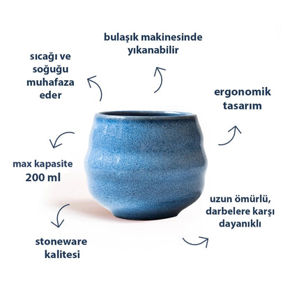 Stoneware Bardak - Sayfi Mavi