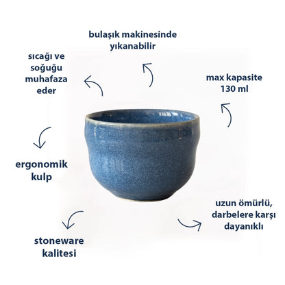 Stoneware Cortado Bardak - Sayfi Mavi