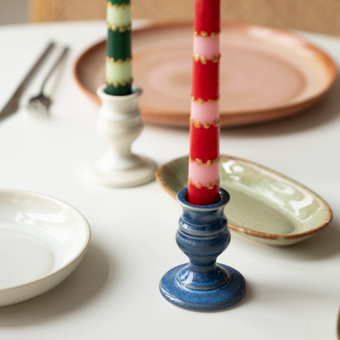 Çizgili 2'li Mum Seti