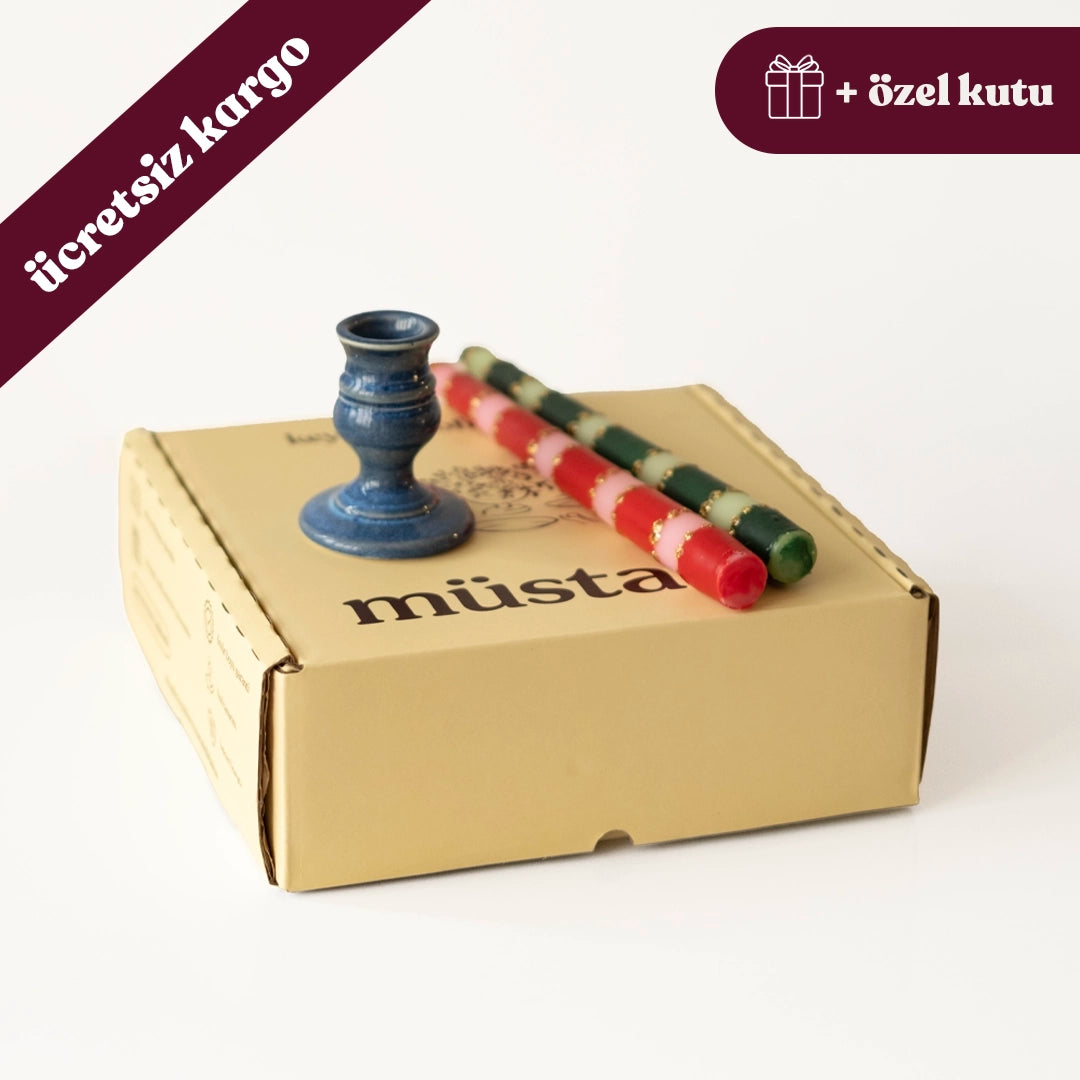 Stoneware Şamdan + Çizgili 2&