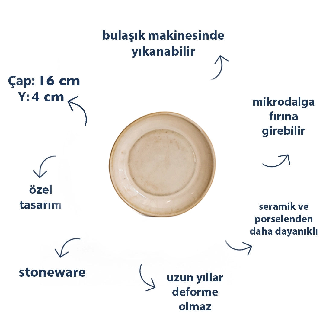 Stoneware Mezelik Tabak - Sakin Taş