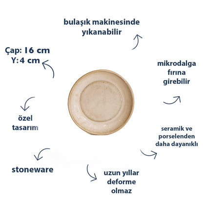 Stoneware Mezelik Tabak - Sakin Taş