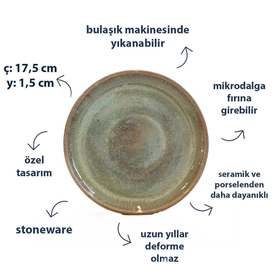 Stoneware Tatlı Tabağı - Müdavim Yeşil