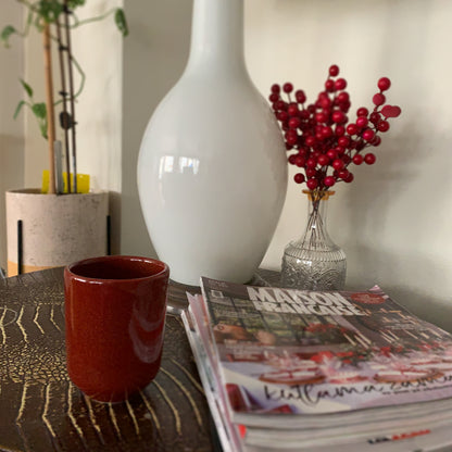 Stoneware Tumbler Bardak - Dem Kırmızı