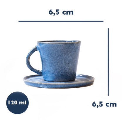 Stoneware Türk Kahvesi Fincanı - Sayfi Mavi