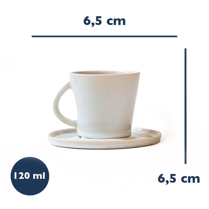 Stoneware Türk Kahvesi Fincanı - İnci Beyaz