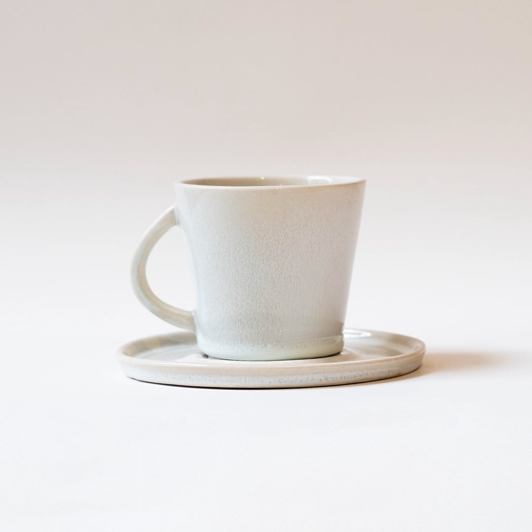 Stoneware Türk Kahvesi Fincanı - İnci Beyaz