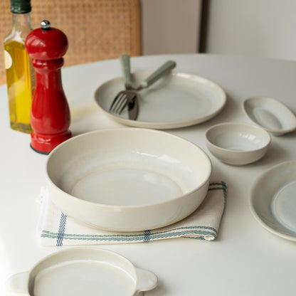 Stoneware Yayvan Bowl - İnci Beyaz