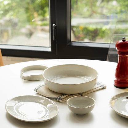 Stoneware Yayvan Bowl - İnci Beyaz