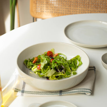 Stoneware Yayvan Bowl - İnci Beyaz