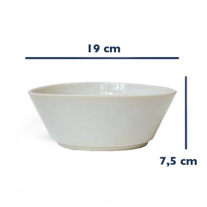 Stoneware Derin Bowl - İnci Beyaz