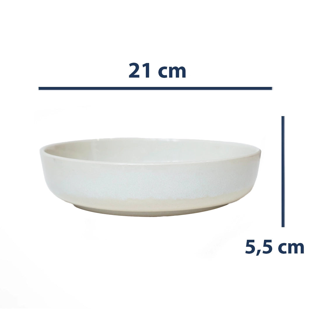 Stoneware Yayvan Bowl - İnci Beyaz