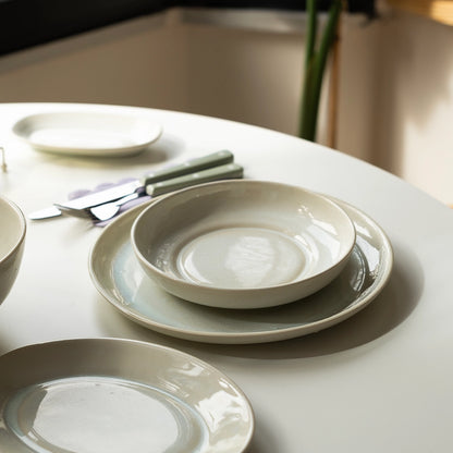Stoneware Yemek Tabağı - İnci Beyaz