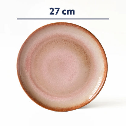 Stoneware Yemek Tabağı - Gonca Pembe