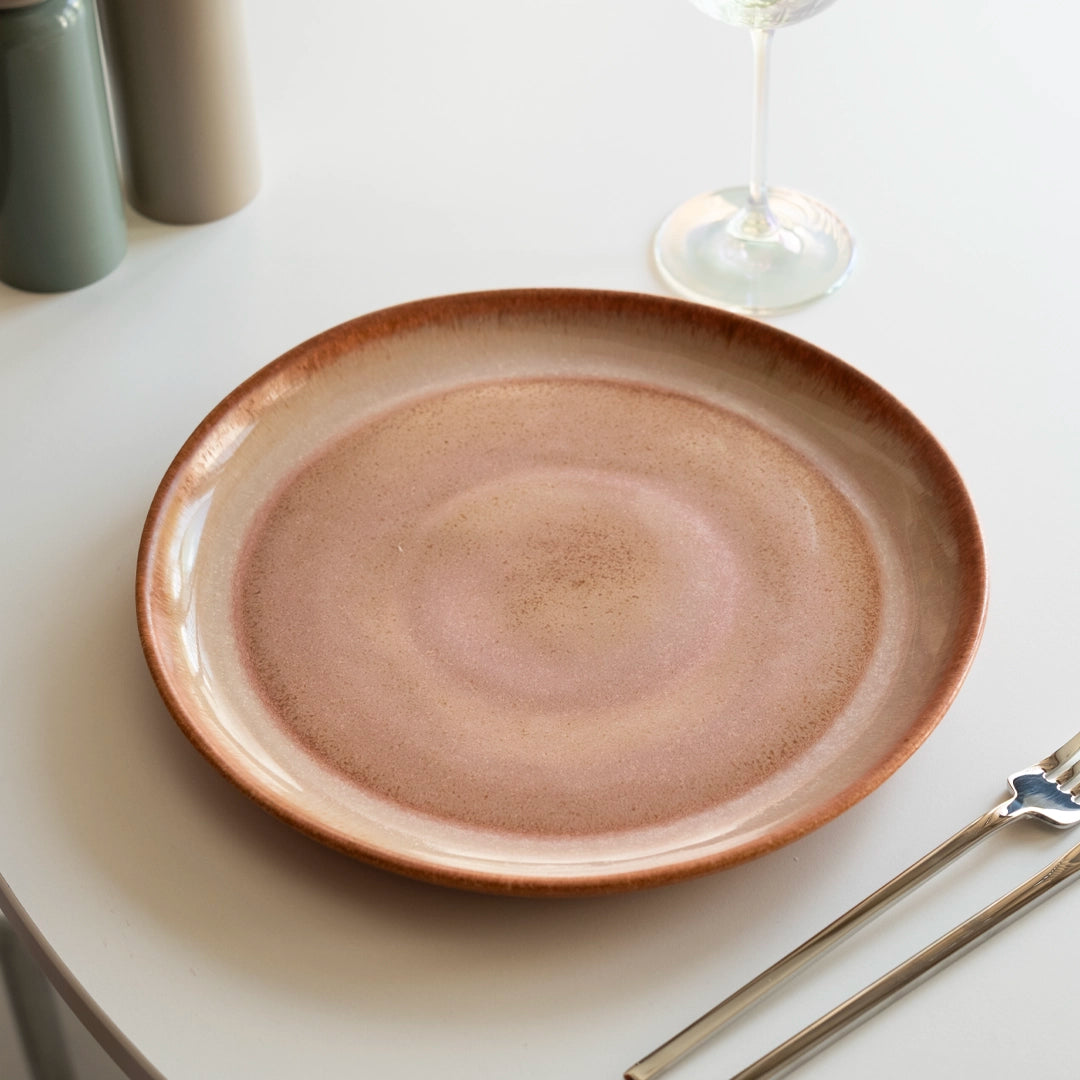 Stoneware Yemek Tabağı - Gonca Pembe
