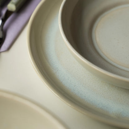 Stoneware Yemek Tabağı - İnci Beyaz