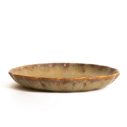 Stoneware Çiçek Derin Tabak - Müdavim Yeşil