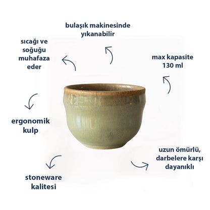 Stoneware Cortado Bardak - Müdavim Yeşil