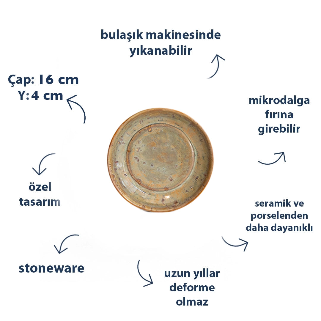 Stoneware Mezelik Tabak - Müdavim Yeşil