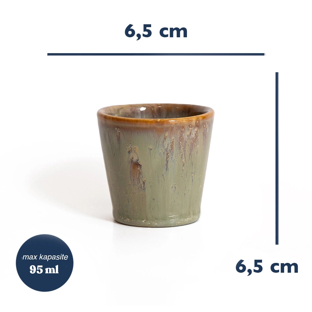 Stoneware Espresso Bardağı - Müdavim Yeşil