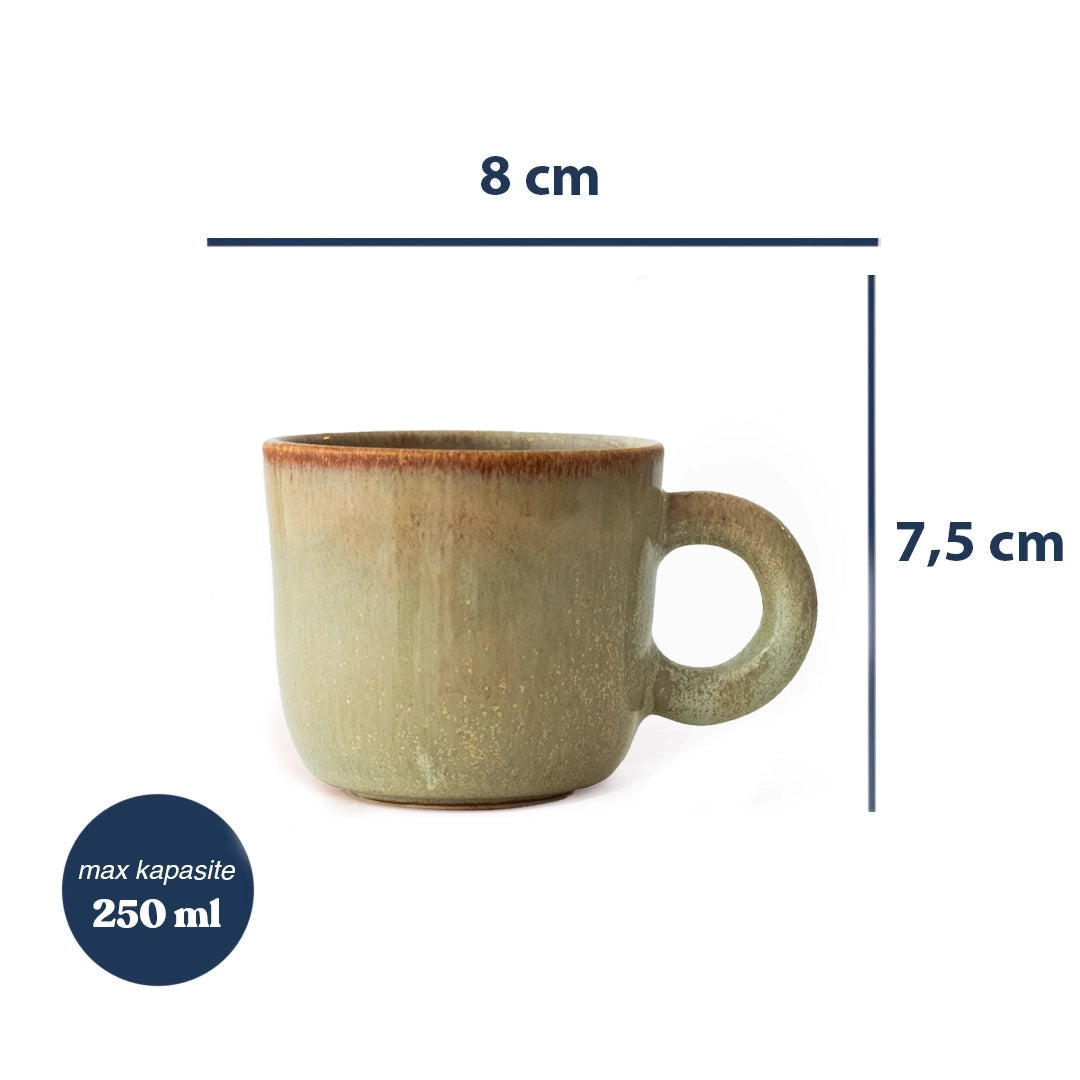 Stoneware Kupa - Müdavim Yeşil
