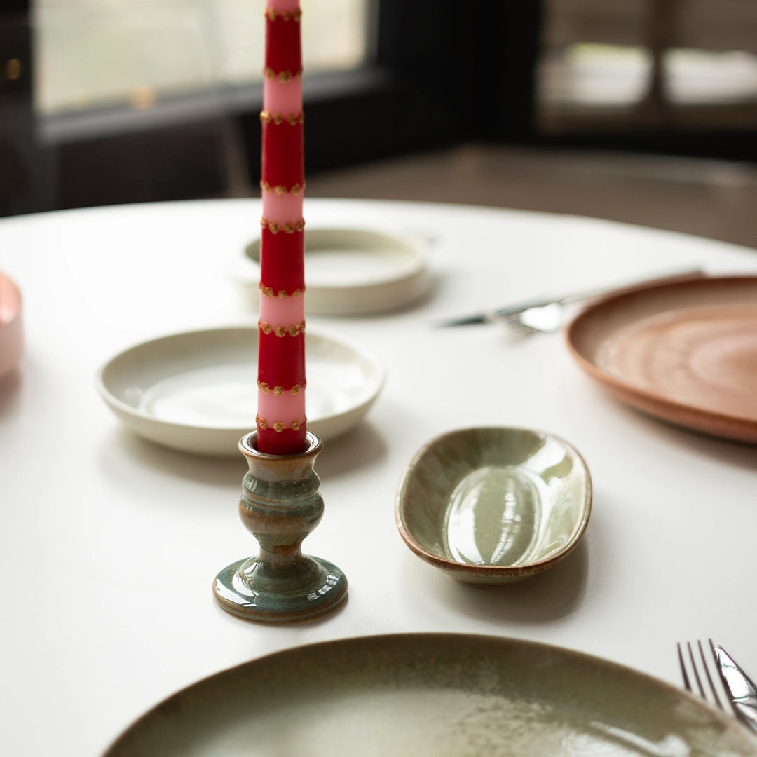 Çizgili 2'li Mum Seti