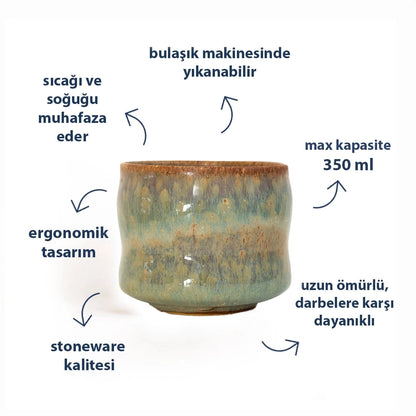 Stoneware Büyük Bardak - Müdavim Yeşil