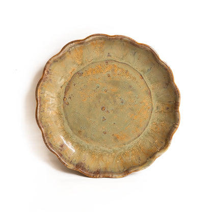 Stoneware Çiçek Derin Tabak - Müdavim Yeşil