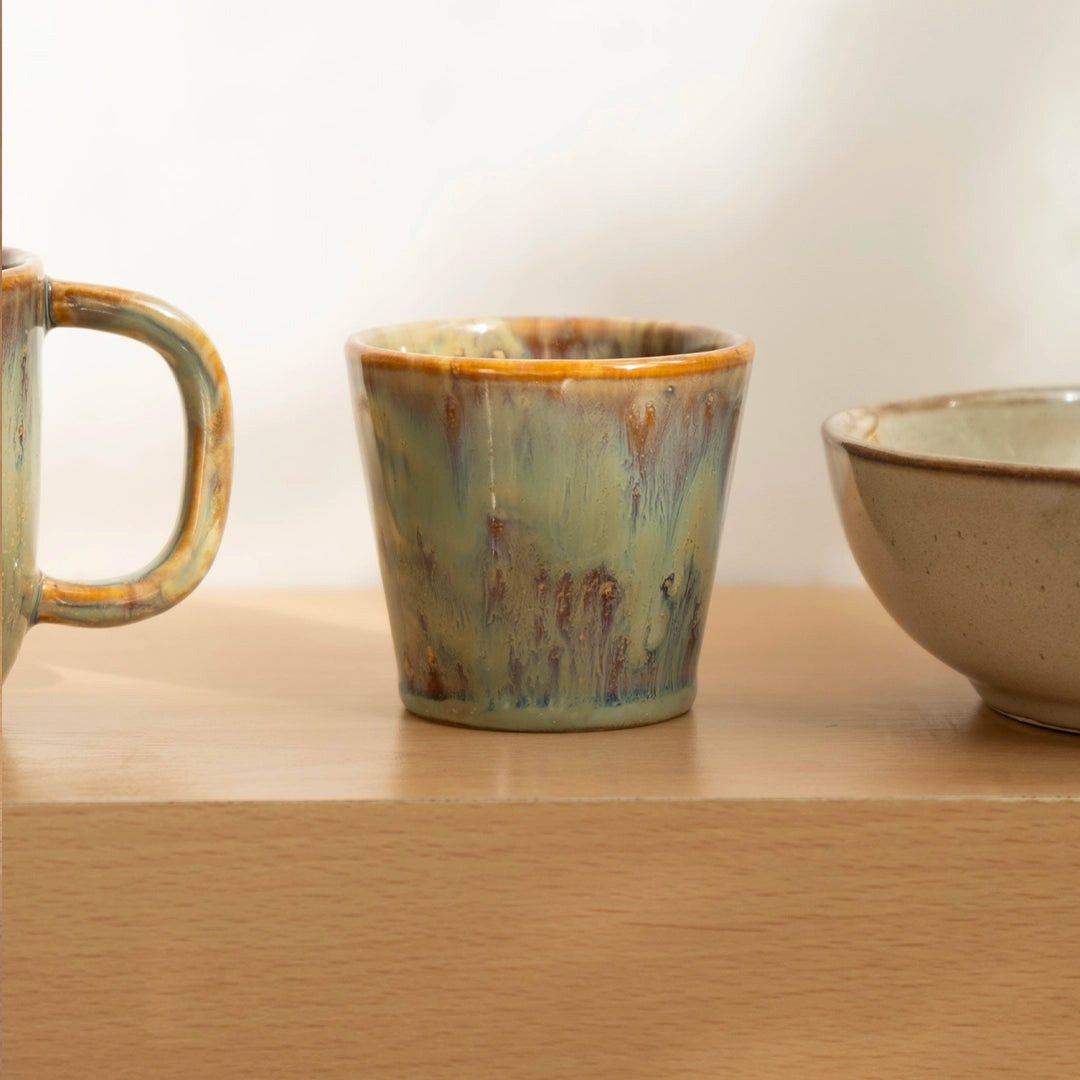 Stoneware Espresso Bardağı - Müdavim Yeşil