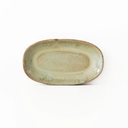 Stoneware Küçük Kayık Tabak - Müdavim Yeşil