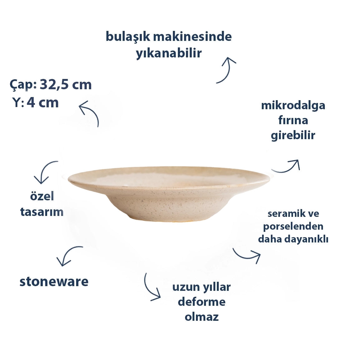 Stoneware Makarna Tabağı Olive