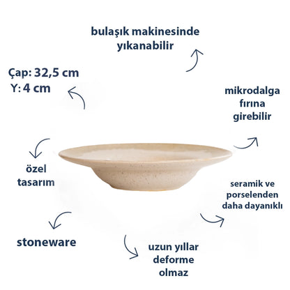 Stoneware Makarna Tabağı Olive