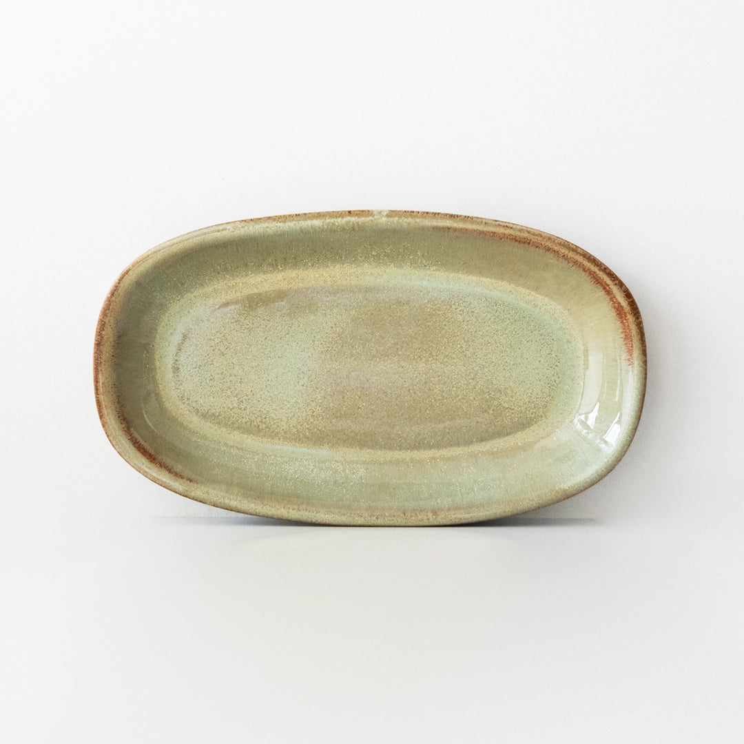 Stoneware Orta Kayık Tabak - Müdavim Yeşil