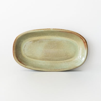 Stoneware Orta Kayık Tabak - Müdavim Yeşil