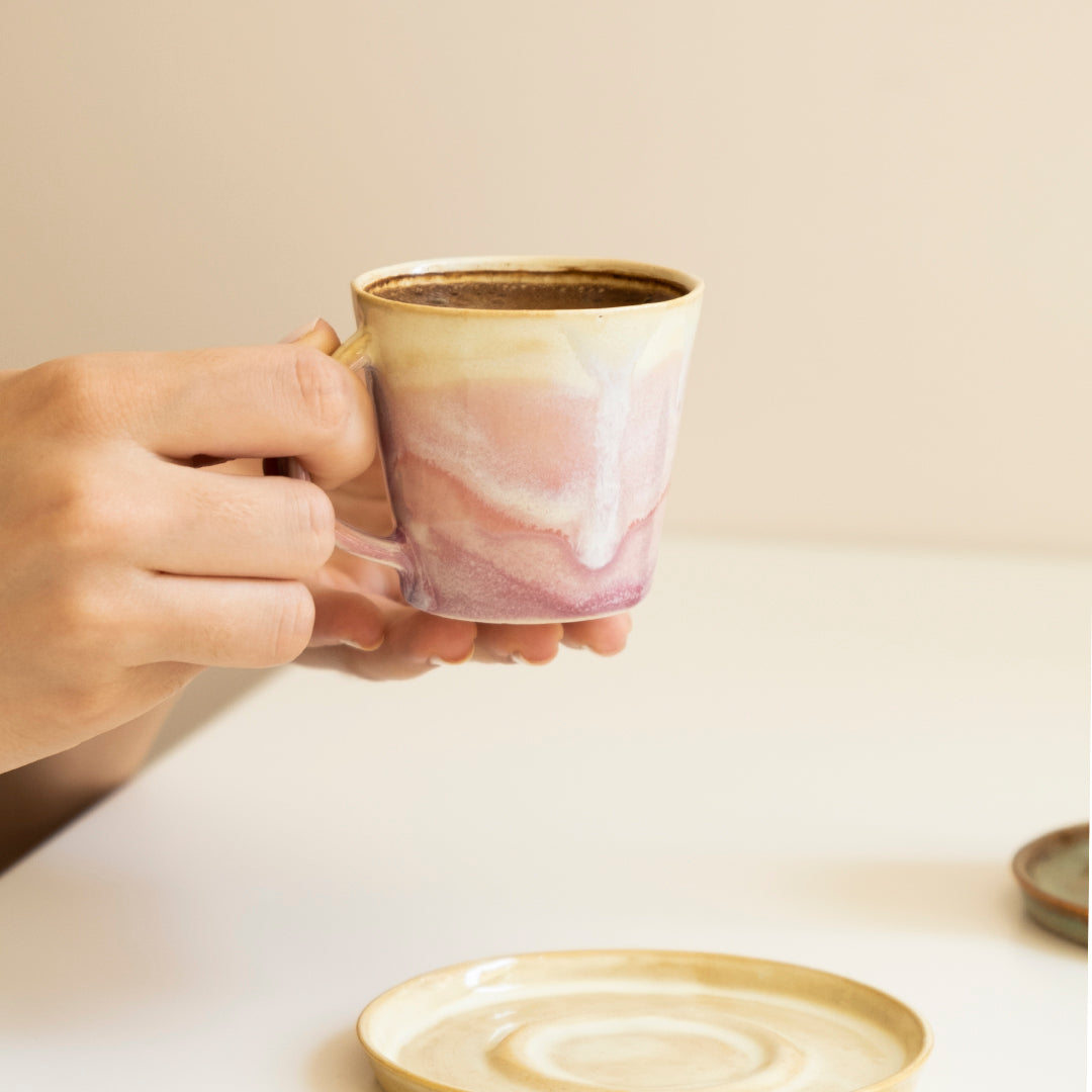 Stoneware Kahve Fincanı - Müdavim Pembe